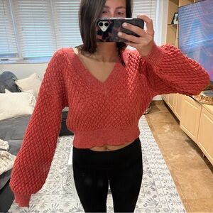 Forever 21 Pink/Salmon Cropped Sweater